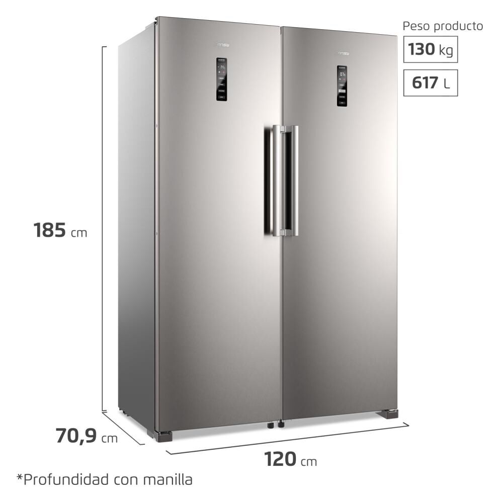 Refrigerador Side by Side Fensa Kit Twin Refrigerador RTI4S + Freezer FTI4S / No Frost / 617 Litros / A++ image number 2.0
