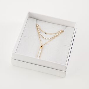 Collar Doble 19v69 Italia Dorado Mujer Stne480