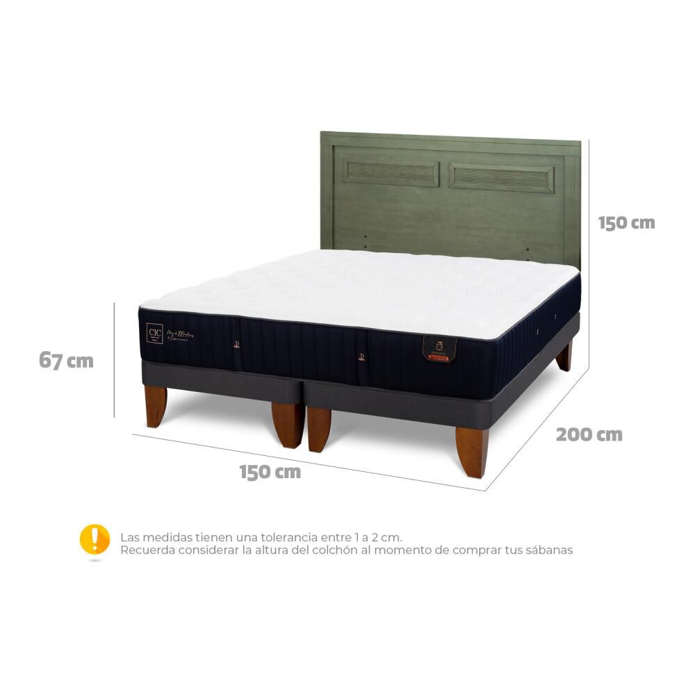Cama Europea Cic Linea Premium / 2 Plazas / Base Dividida + Respaldo image number 5.0