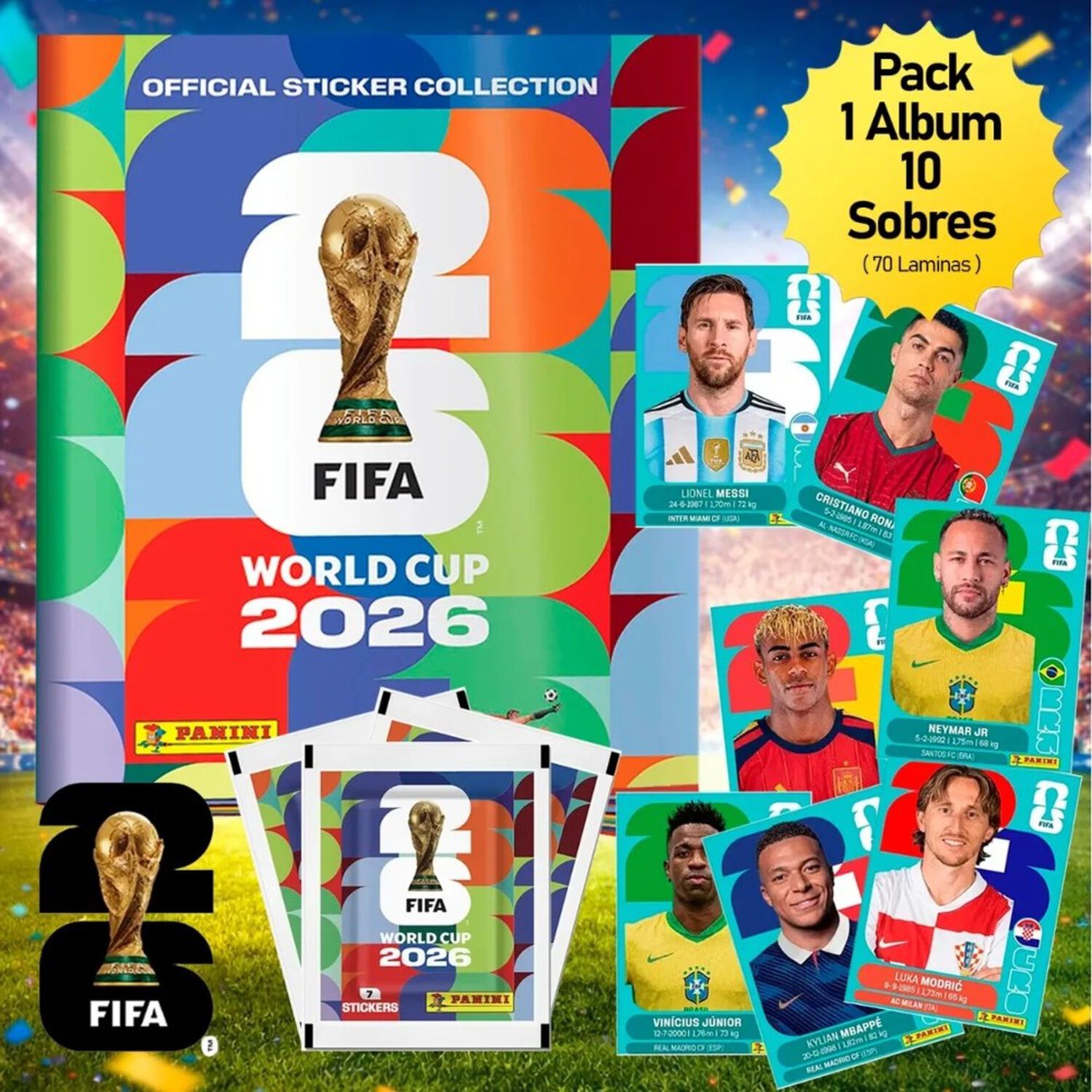 Pack &Aacute;lbum Mundial Fifa 2026 + 10 Sobres (70 L&aacute;minas) image number 0.0