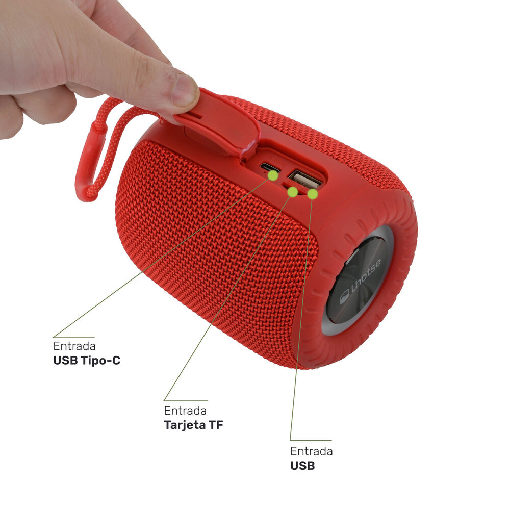 Parlante Portátil Inalámbrico Bluetooth Tripgo+ Red image number 5.0