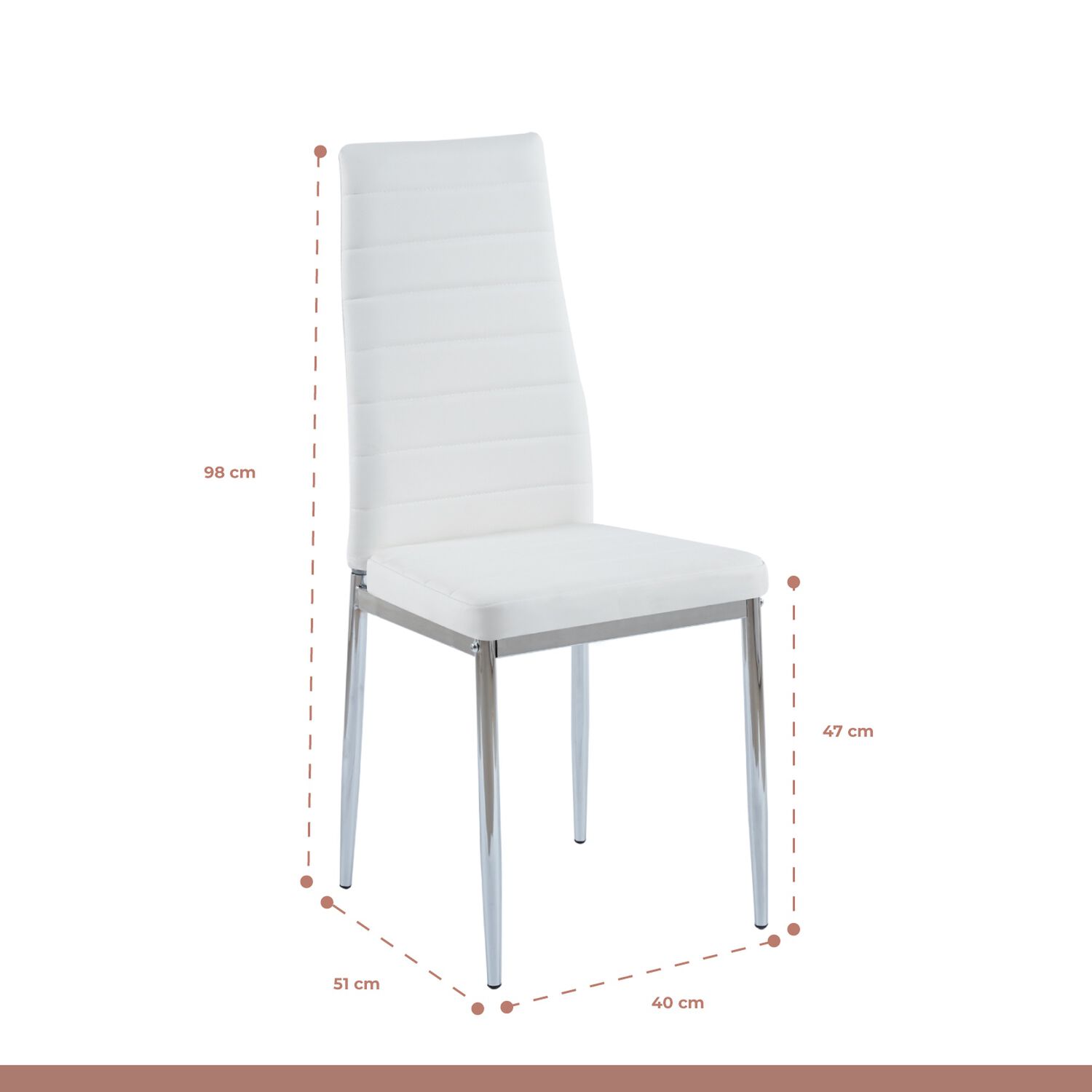 Comedor Mesa De Vidrio Rectangular 120x80 + 6 Sillas Dining Liana - Blancas image number 4.0