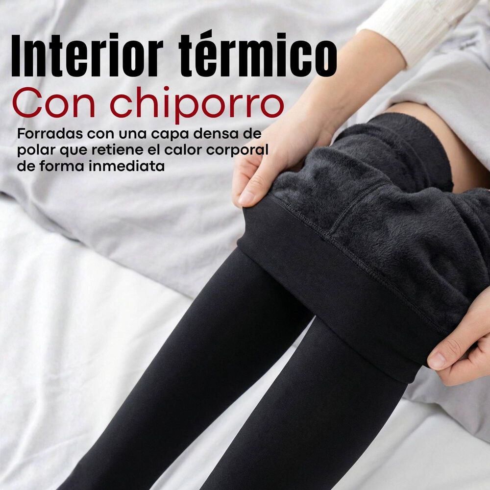 Pack 3 Calzas Pantys Con Chiporro Mujer Elasticada Negra image number 4.0