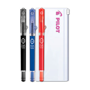 Set 3 Lapiz Gel Pilot Maica 0.4mm Azul, Negro, Rojo