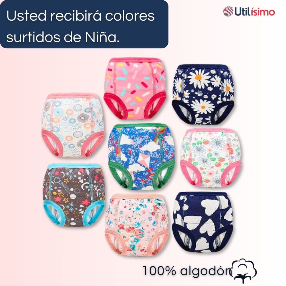 Pack 6 Calzón Pantys Niña Entrenamiento Algodón Absorbente Transpirable Cintura Elástica image number 1.0