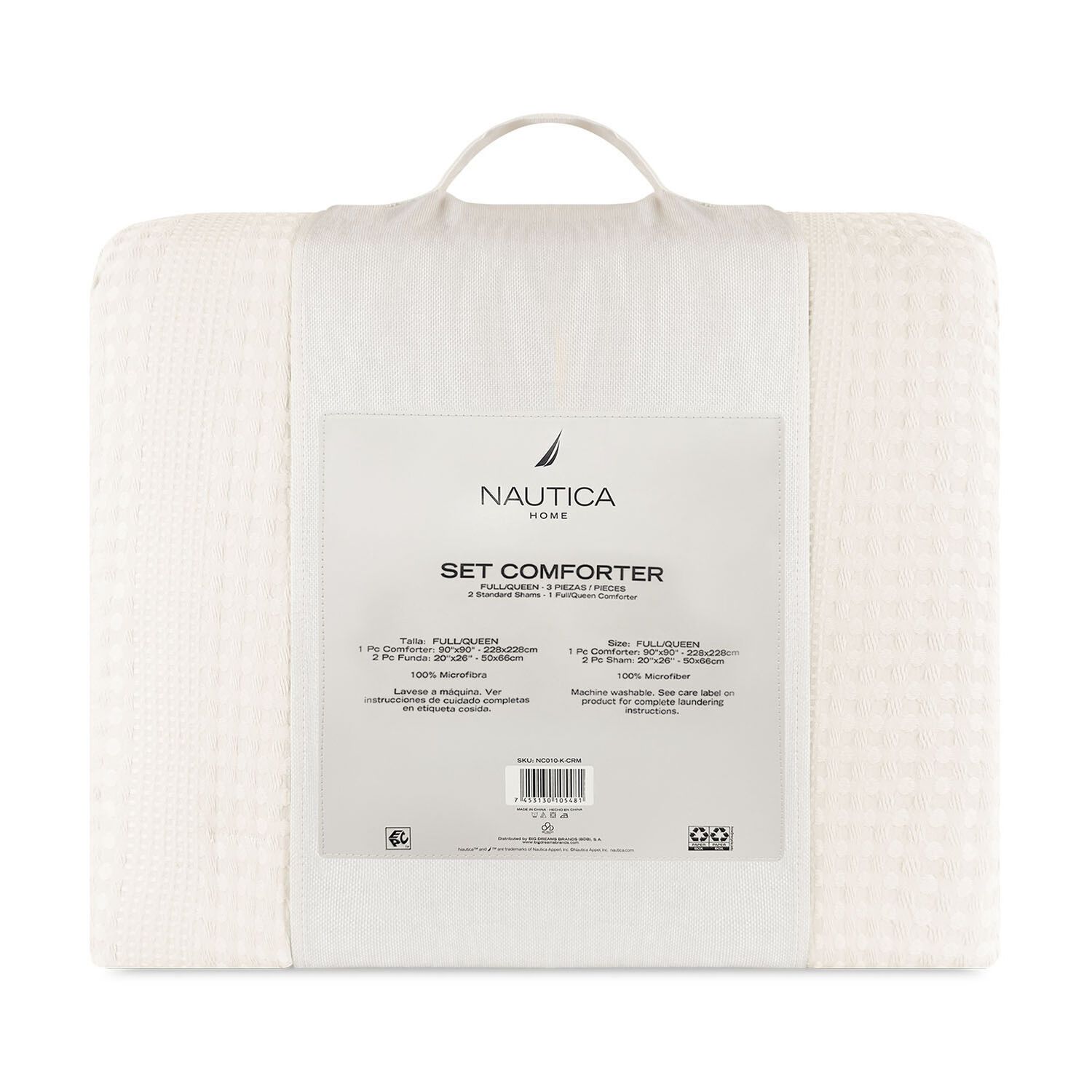 Cubrecama Queen Reversible + Fundas Nautica Home Blanco image number 2.0