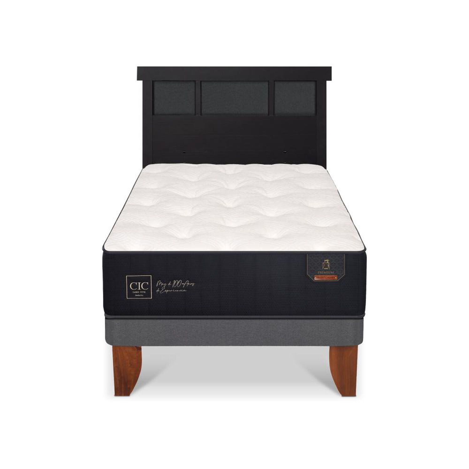 Cama Europea Cic Linea Premium / 1.5 Plazas / Base Normal + Respaldo image number 0.0
