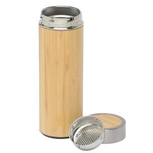 Botella T&eacute;rmica De Acero Inoxidable Y Bamb&uacute; E Infusor 500 Ml
