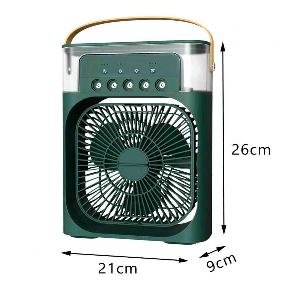 Climatizador Port&aacute;til Fr&iacute;o 4 En 1 Ventilador Humificador Enfriador Lampara Led 220v Usb Verde image number 2.0