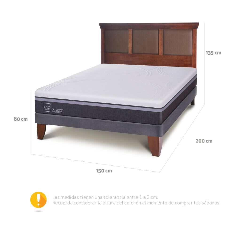 Cama Europea Cic Ortopedic Advance / 2 Plazas / Base Normal + Respaldo image number 1.0