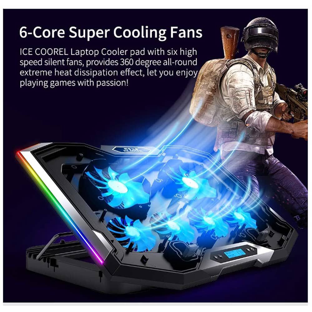 Base Ventilador Notebook Enfriador 6 Vent Rgb 14-17 Pulgadas image number 4.0