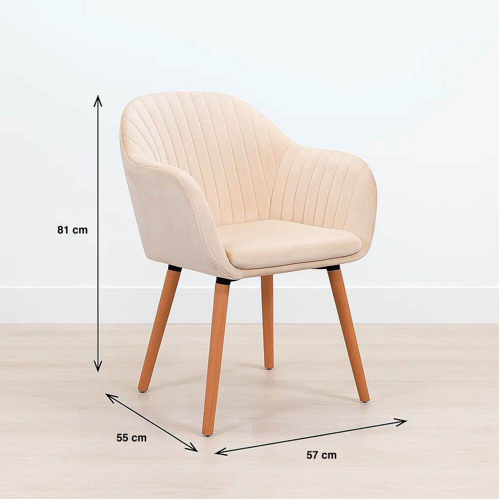 Pack De 2 Butacas Sitiales Poltronas Diamante Terciopelo - Beige image number 3.0