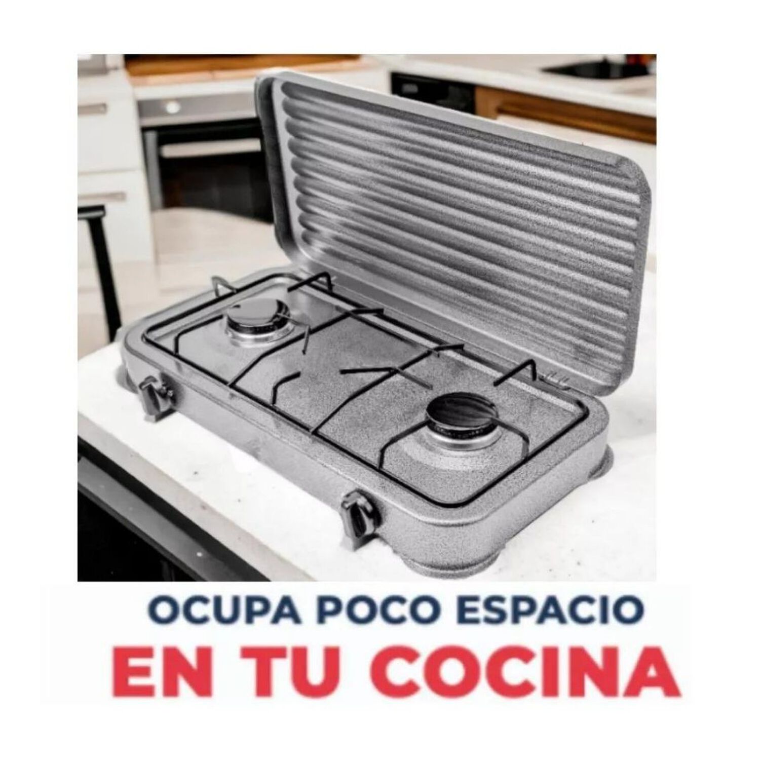Cocinilla Encimera A Gas Licuado 2 Platos Gris + Kit De Instalaci&oacute;n image number 2.0