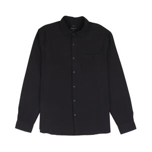 Camisa Lisa Slim Manga Larga Hombre Az Black