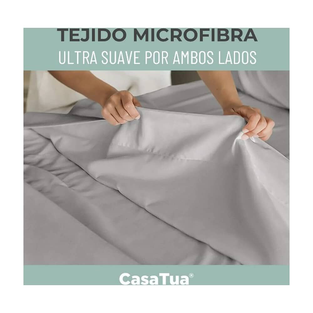 Sabana 1800 Hotel Ultra Suave + Funda Bordada. 1.5 Plazas Gris image number 3.0