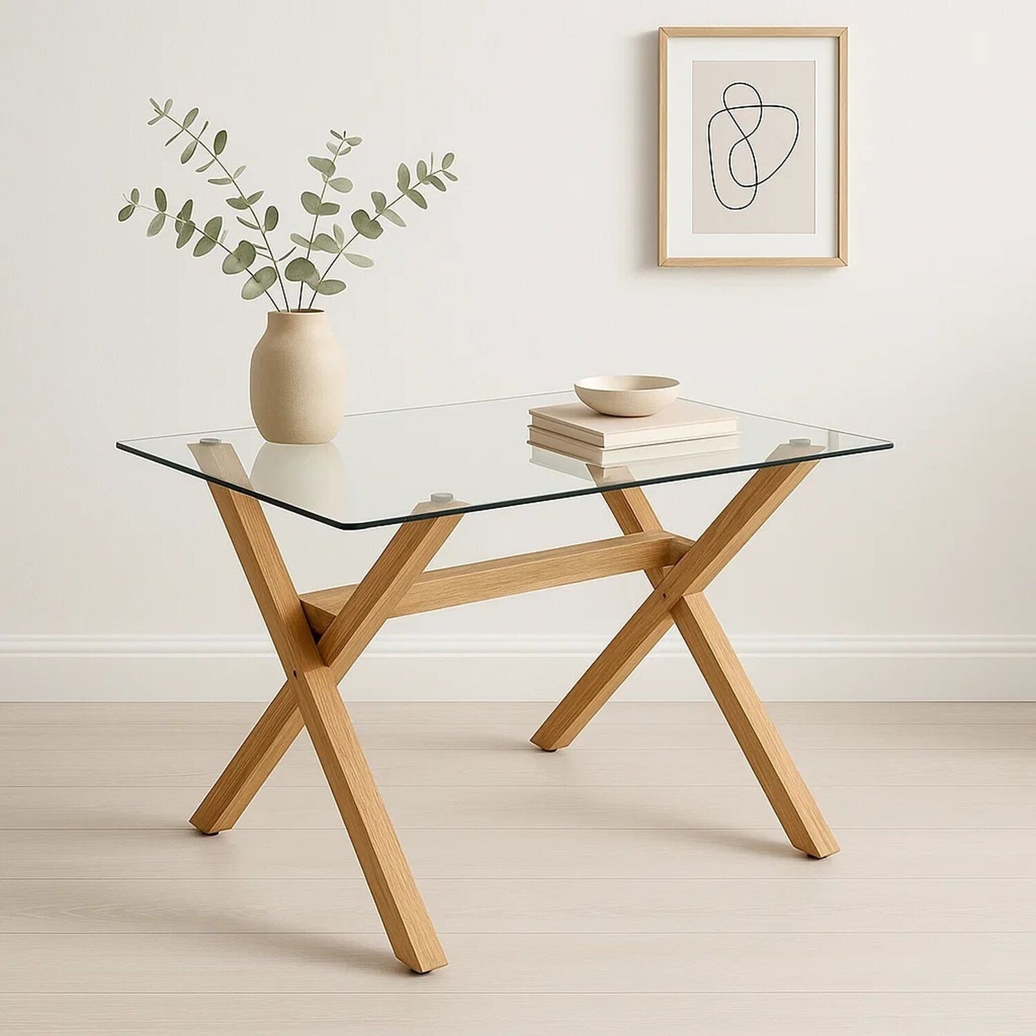 Mesa De Comedor Rectangular Vidrio Cross 140x90cm image number 1.0