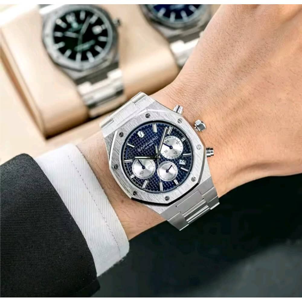 Reloj Sapphero Hombre Cronografo Acero Inoxidable Cuarzo image number 2.0