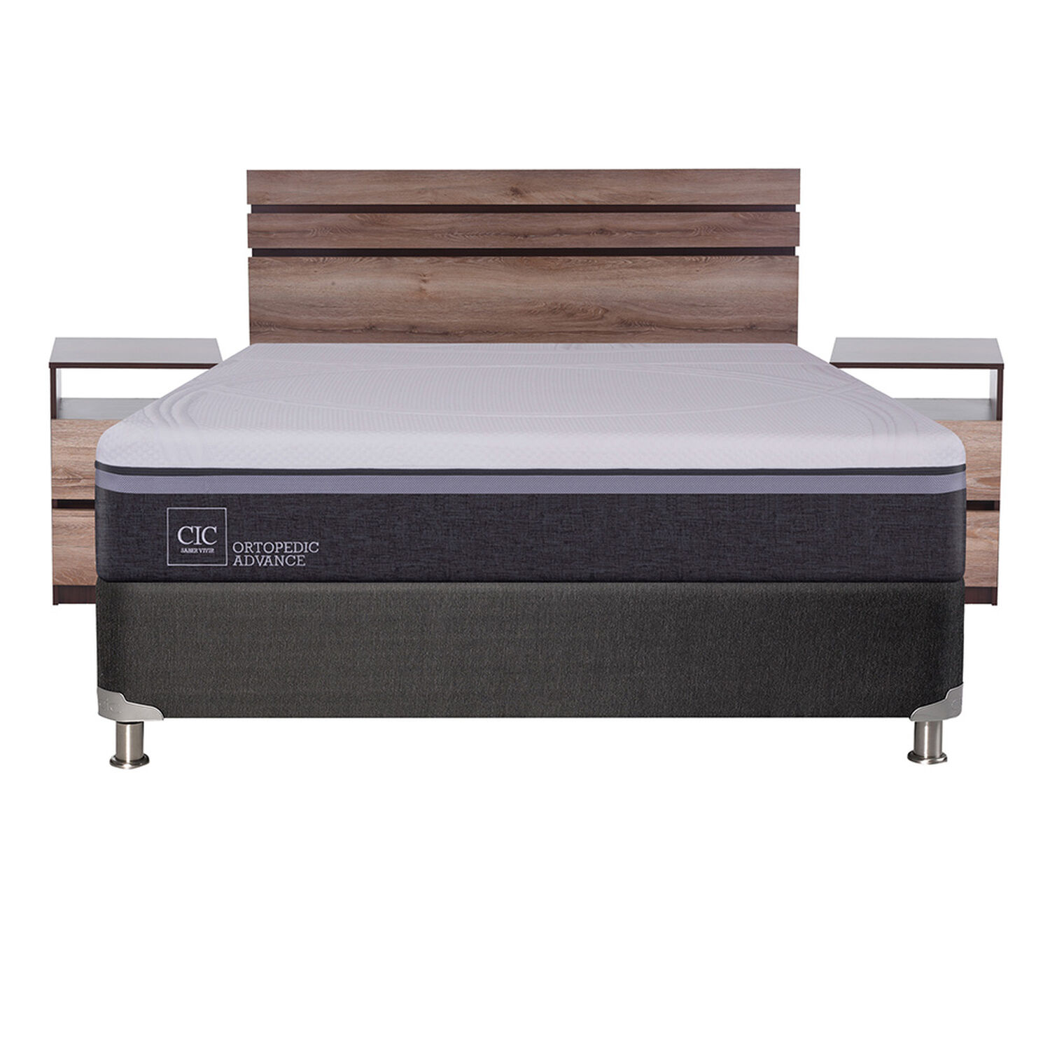 Box Spring Cic Ortopedic Advance / 2 Plazas / Base Normal + Set De Maderas Ares image number 1.0