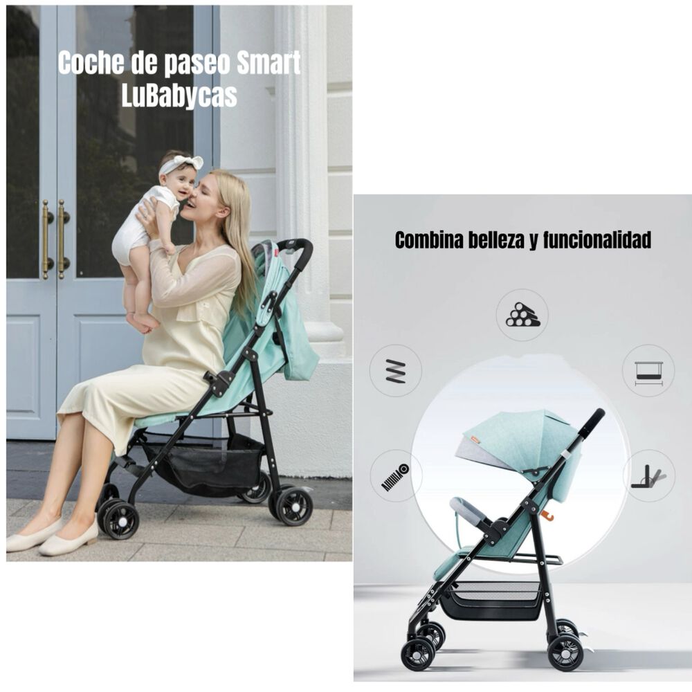 Coche De Paseo Reclinable Liviano Smart Rosado Lubabycas image number 4.0