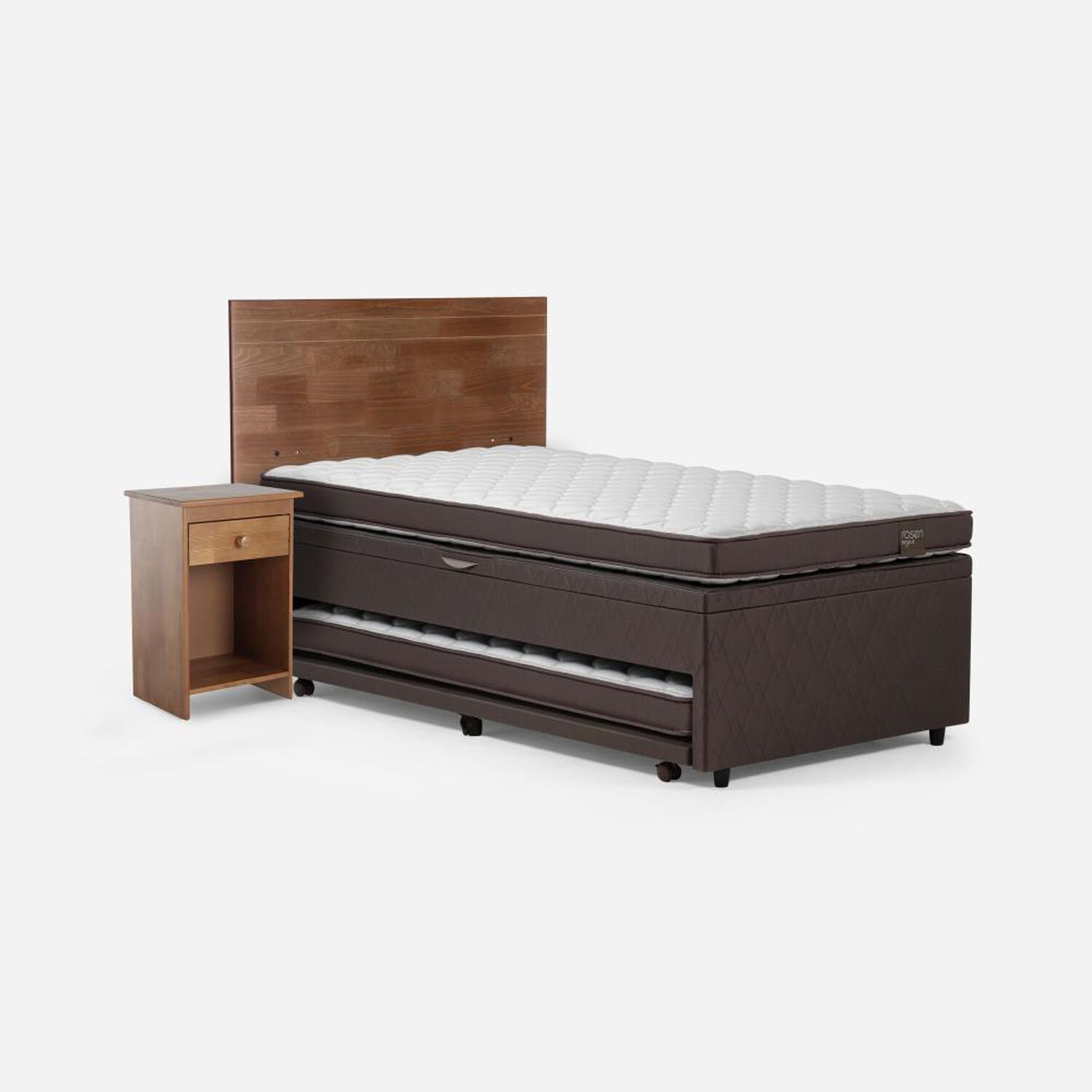 Bed Boxet Rosen Ergo T / 1.5 Plazas + Set de Maderas Tabor Tabor Caramelo image number 0.0