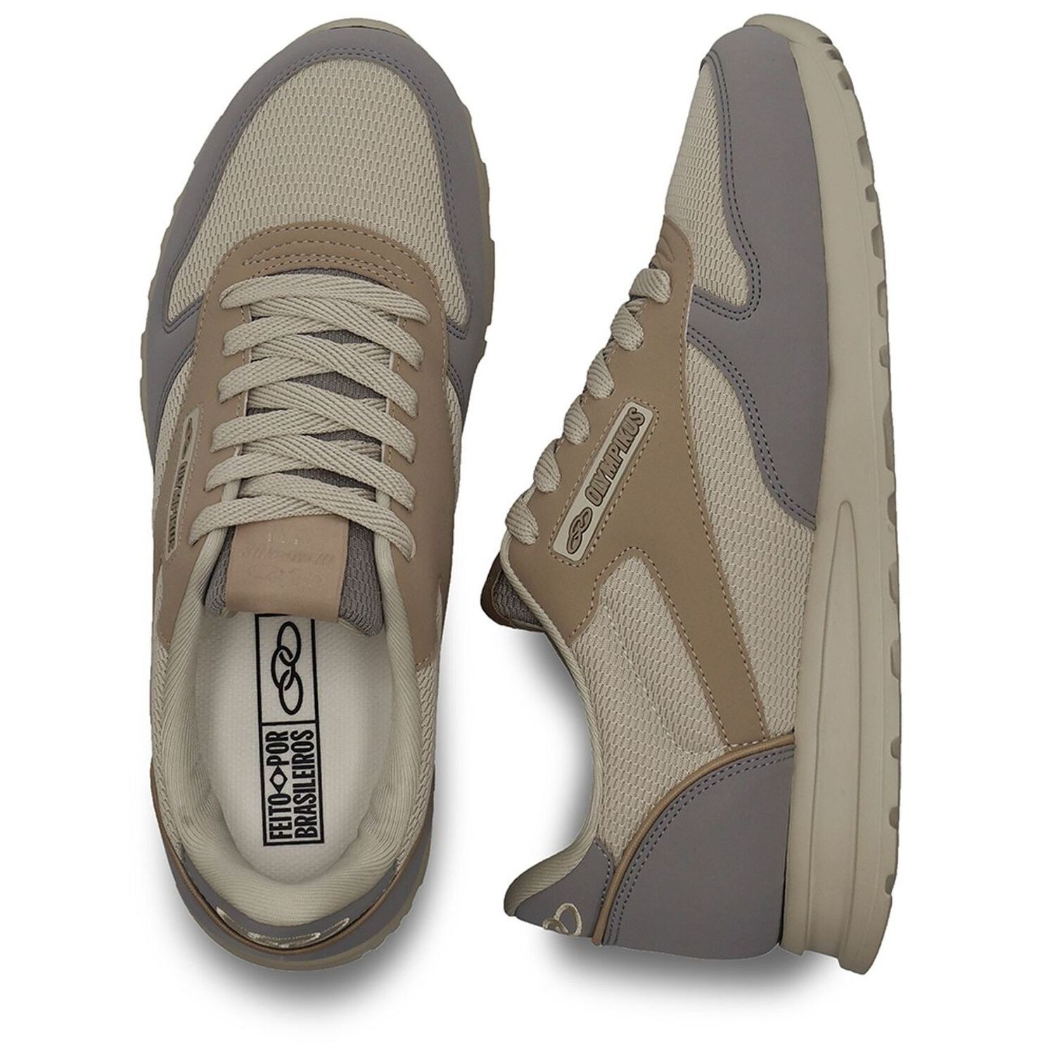 Zapatilla Hombre Jogging 101 Beige/gris image number 2.0