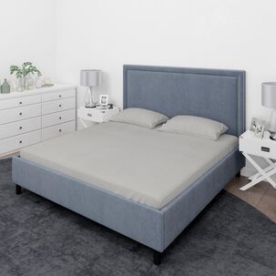 Juego De S&aacute;banas Nautica 4 Piezas Microfibra 2 Plazas Gris Claro