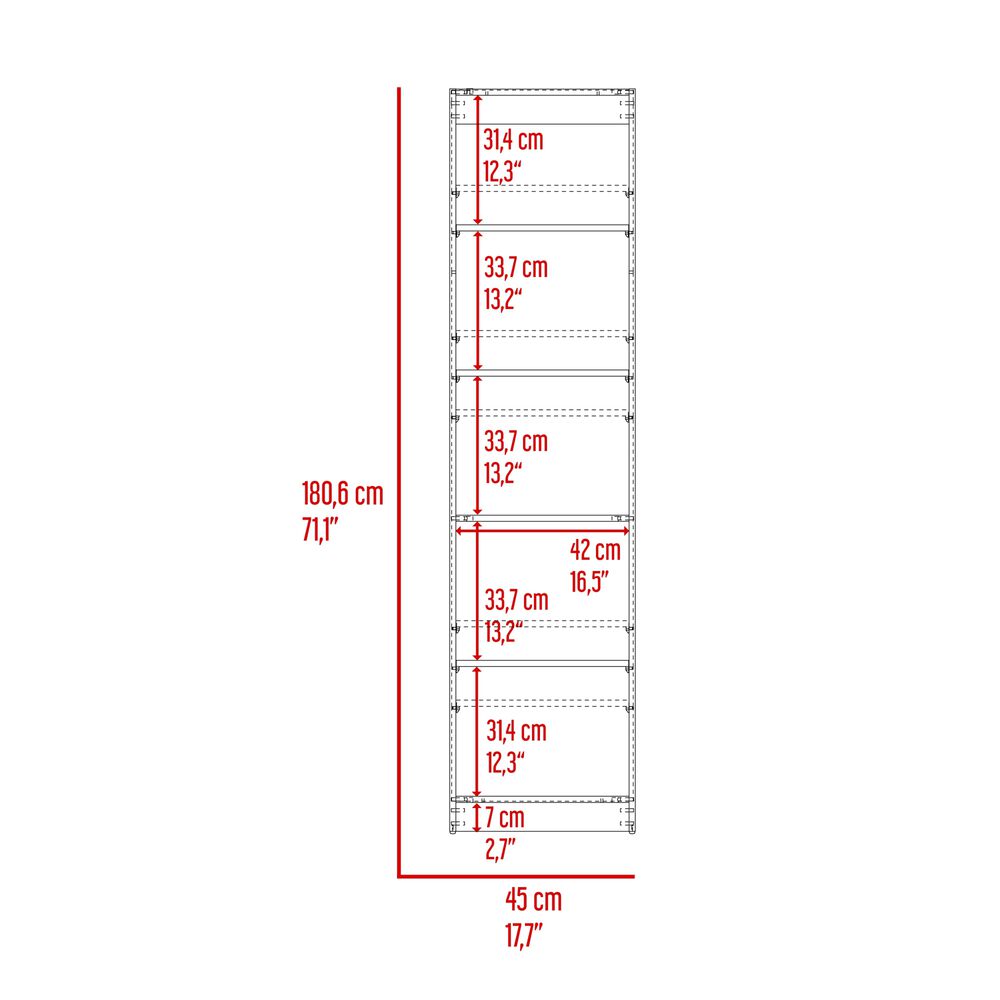 Estante Organizador 5 Niveles 180,6x45x29,9 Cm Negro Y Cafe Claro image number 7.0