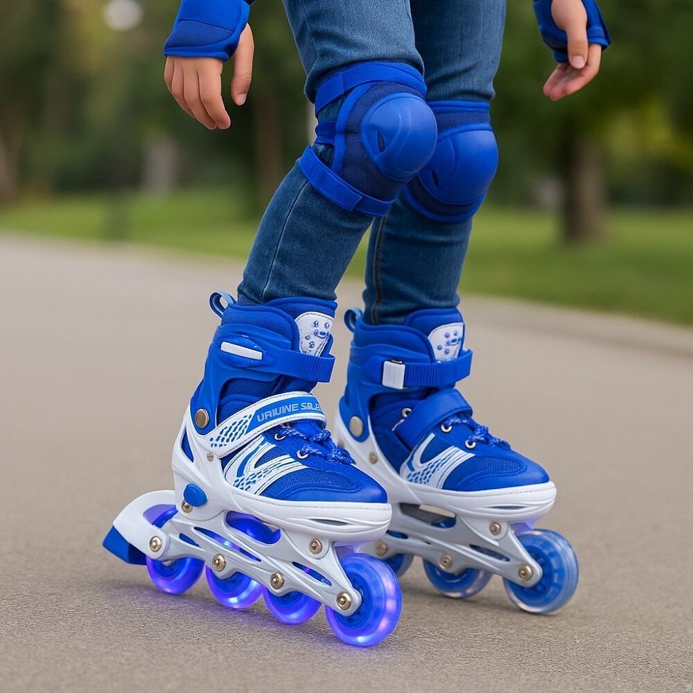 Patines Lineales Ajustables Con Luz+kit De Protección Niños image number 4.0