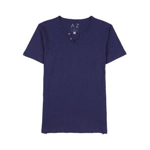 Polera Lisa Manga Corta Cuello V Hombre Az Black