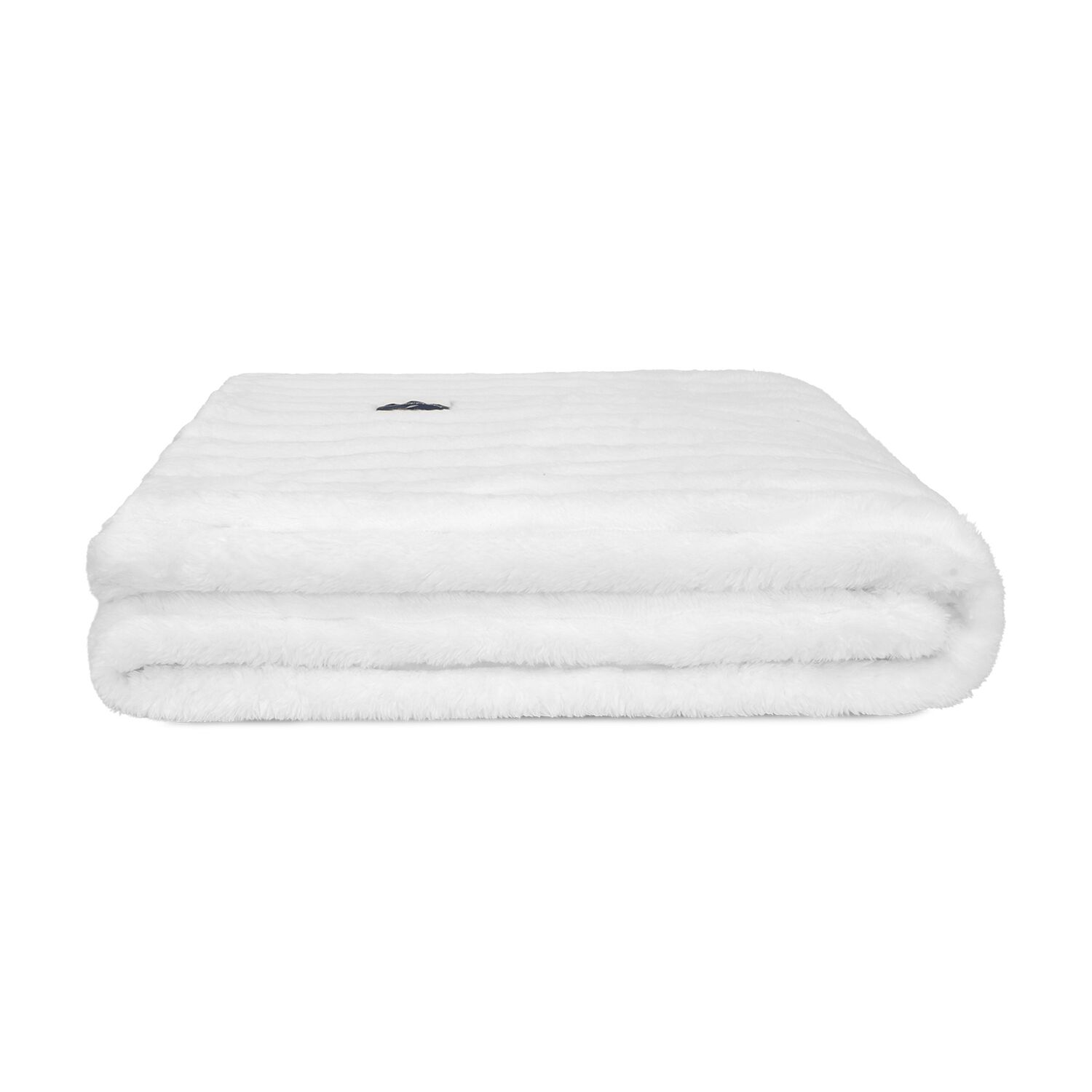 Manta De Cama Nautica Home Jacquard Franela Ultrasuave 127x178cm Blanca image number 3.0
