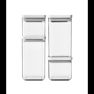 Juego De 4 Contenedores Cuadrados Tasty+ White