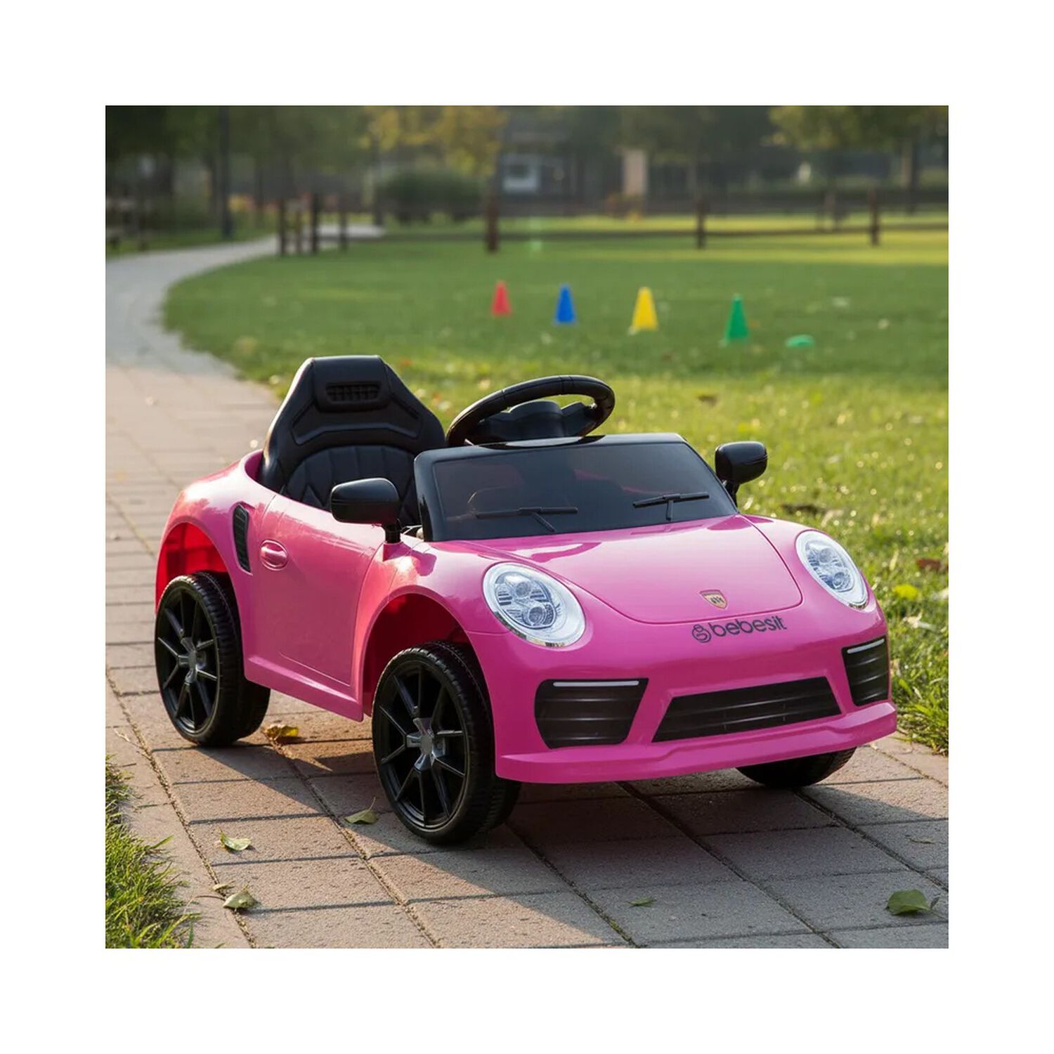 Auto Deportivo El&eacute;ctrico Race Rosa Bebesit image number 1.0