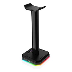 Soporte Audifonos Rgb 4puertos Usb Negro Scepterpro