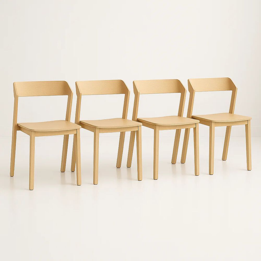 Pack De 4 Sillas De Comedor Madera Rover Viena Natural image number 0.0