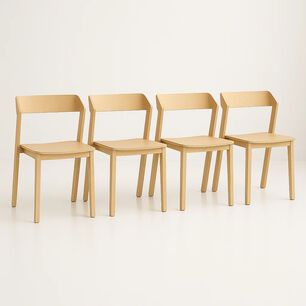 Pack De 4 Sillas De Comedor Madera Rover Viena Natural