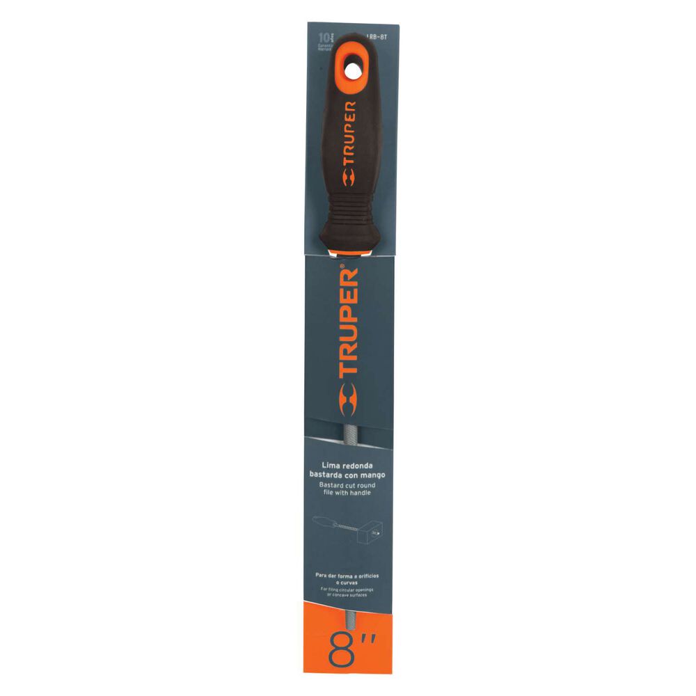 Lima Bastarda Redonda Con Mango 8" - Truper image number 1.0