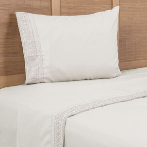 Sabana Estampada Plumetti Broderie 1.5 P Beige