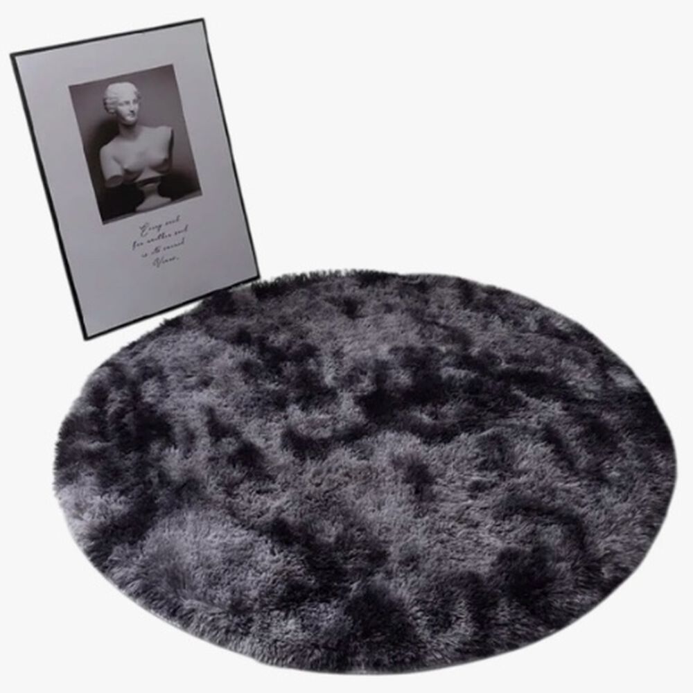 Alfombra Redonda Peluda Gris image number 0.0