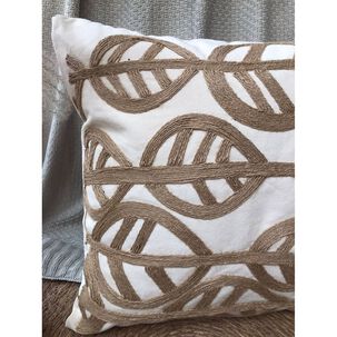 Cojin Con Detalles En Yute 45x45cm - Hoja