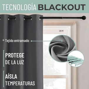 Cortina Semi Blackout Un Paño 140x220cm Aislante
