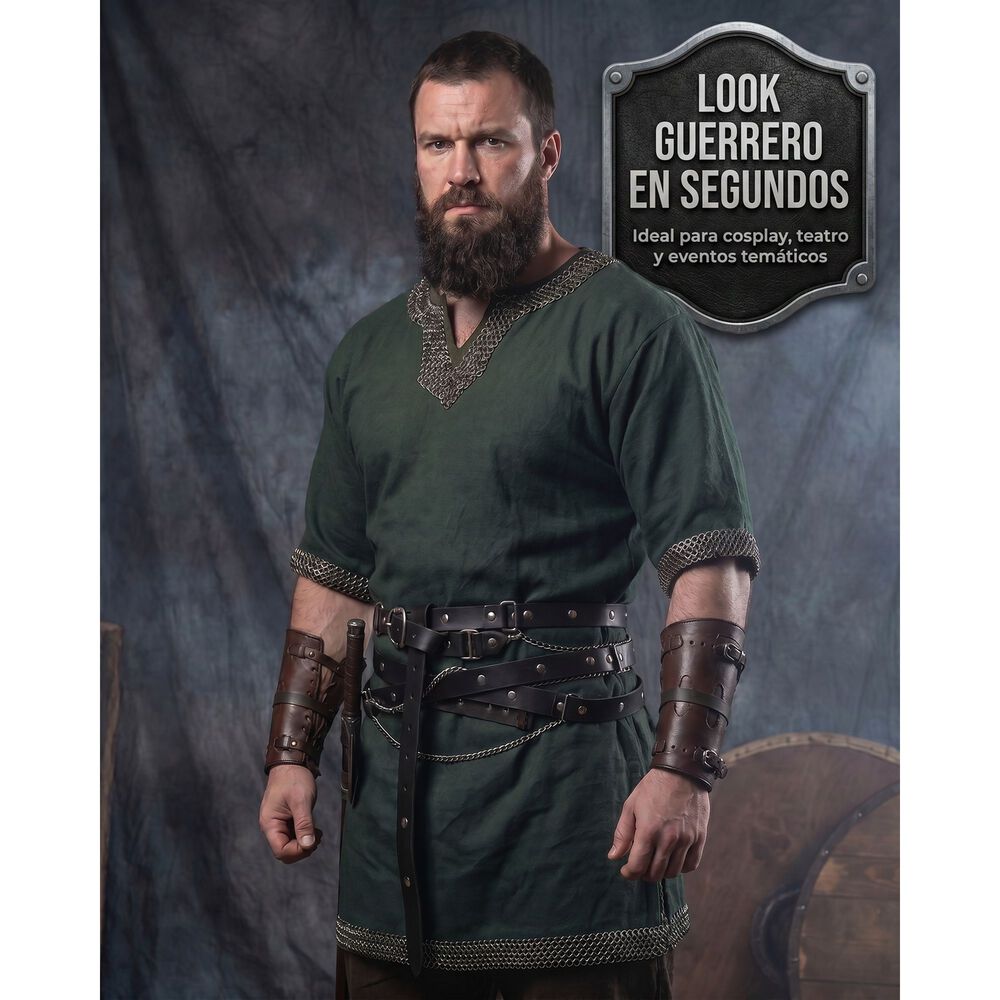 Cinturon Vikingo Medieval De Cuero Pu Accesorio Cosplay image number 30.0