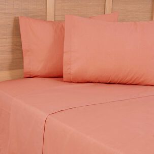 Sabana 144 Hilos Lisas 2 Plazas Naranja