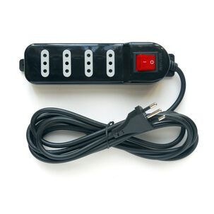 Alargador Zapatilla Con Switch 4 Posiciones 3 Metros Negro