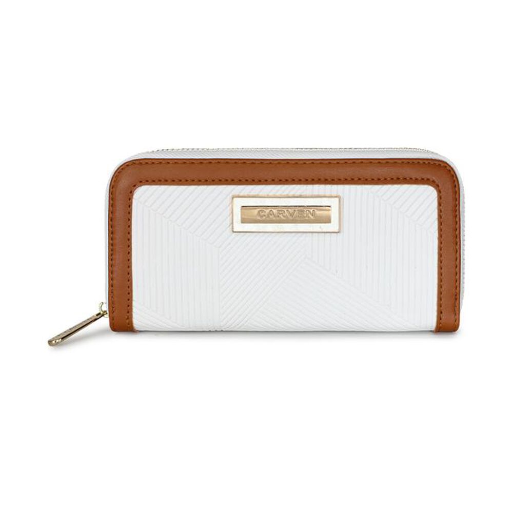 Billetera Mujer Greta Blanco Y Brown Carven Paris image number 4.0