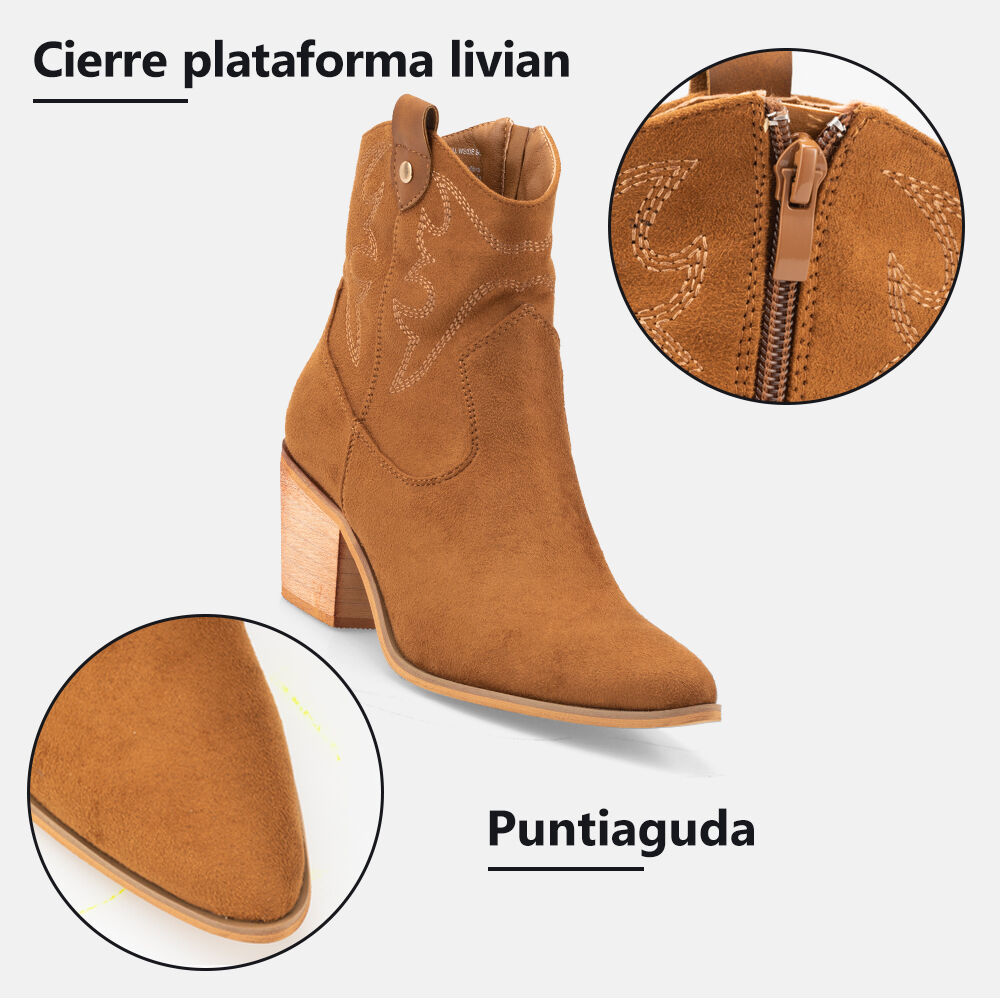 Botin Mujer Emma Camel Weide image number 6.0