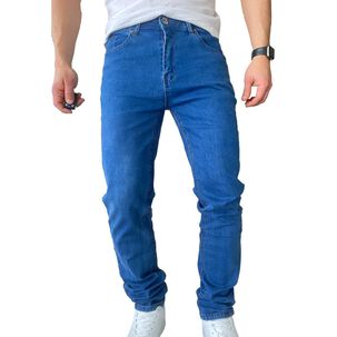 Jeans Hombre Elasticados Slim Fit Azul Medio