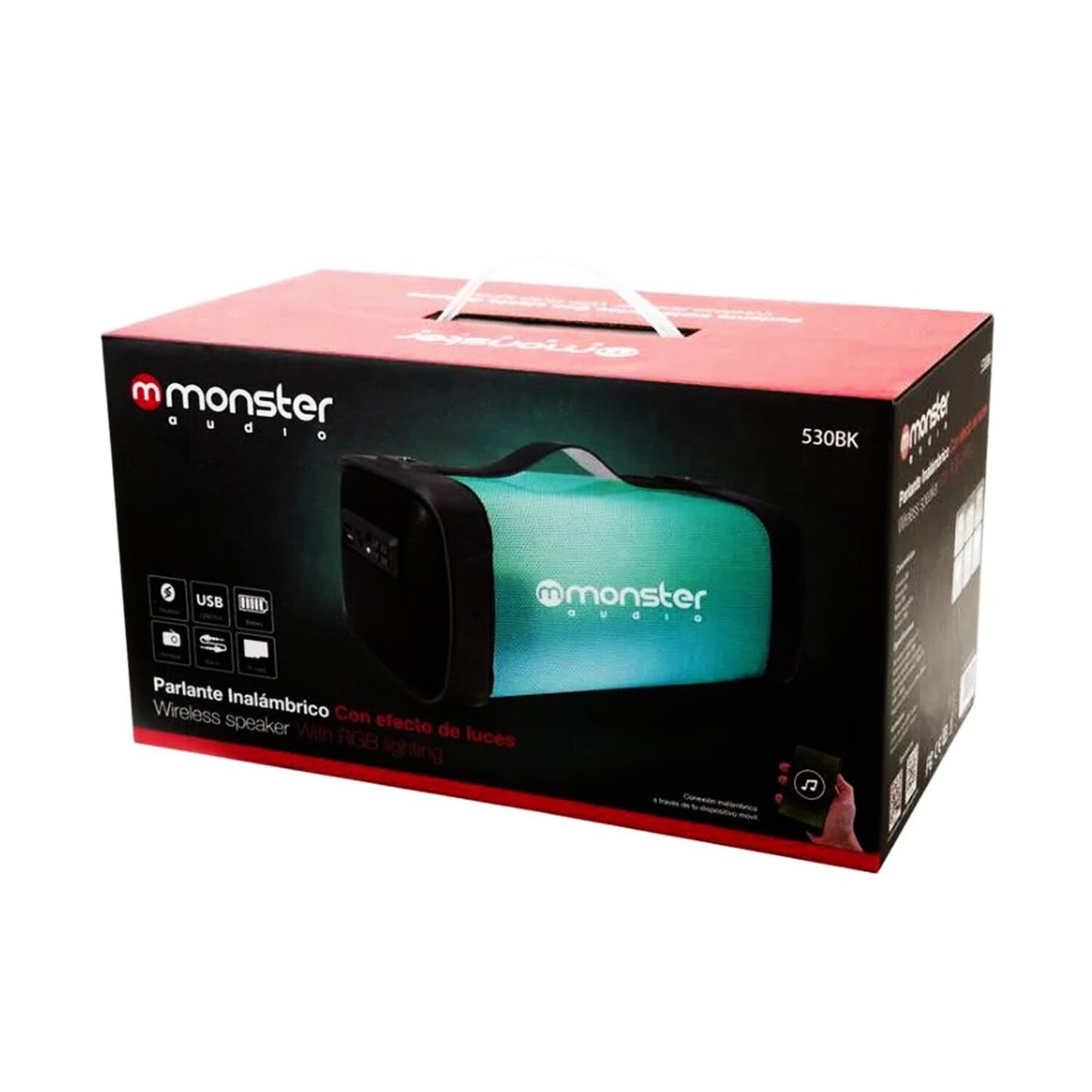Parlante Port&aacute;til Monster Audio Mx530bk Retro Iluminado Rgb image number 2.0