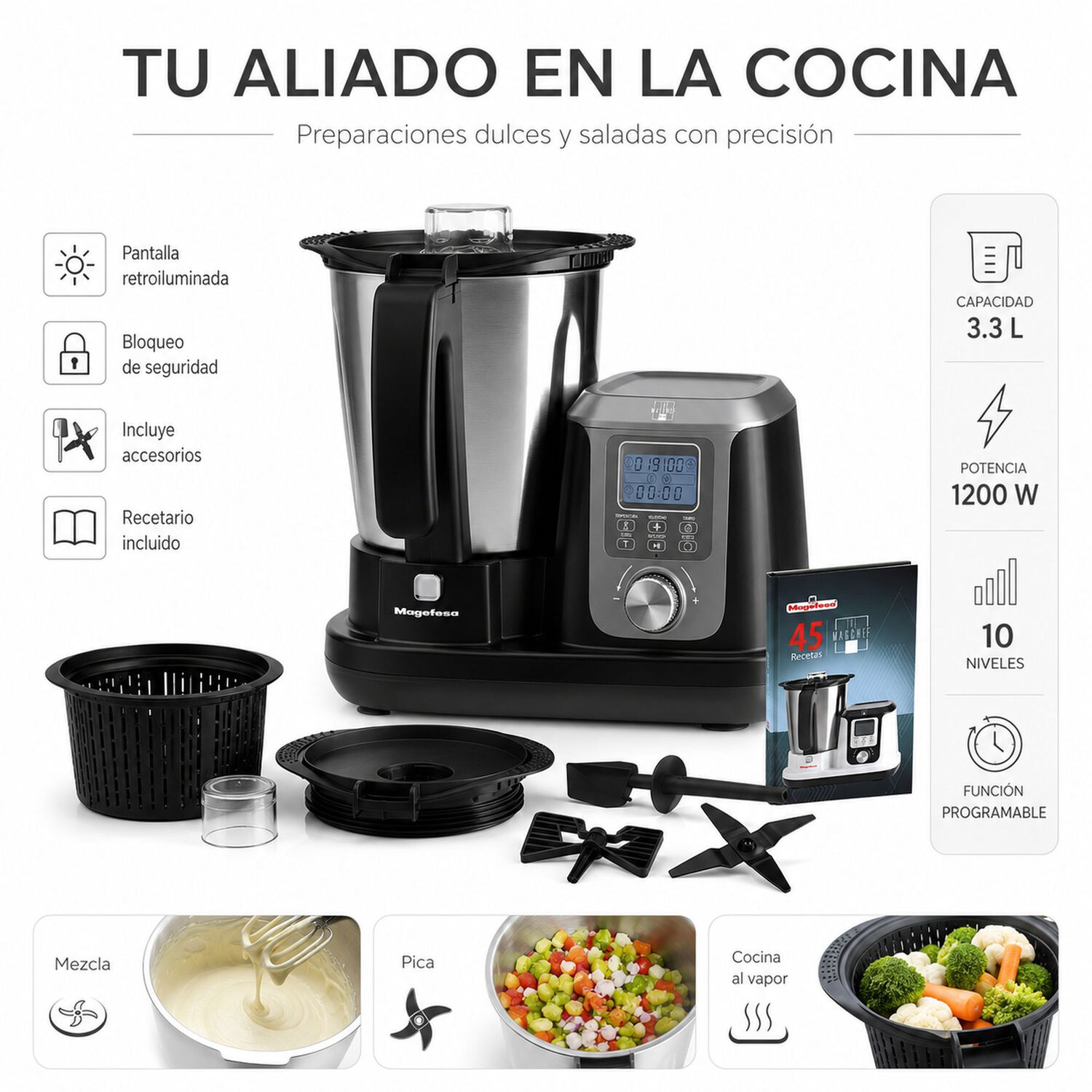 Robot De Cocina Profesional Magchef Magefesa Mgf4550 3.3l image number 5.0