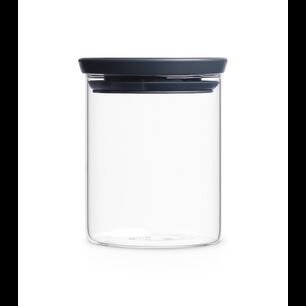 Contenedor De Vidrio Apilable 0,6 Lt Dark Grey