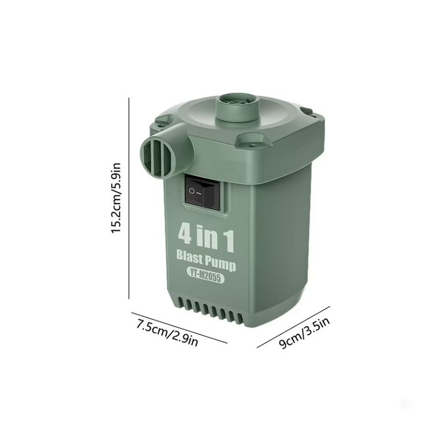 Inflador El&eacute;ctrico Port&aacute;til Recargable Usb 4 En 1 Verde image number 4.0